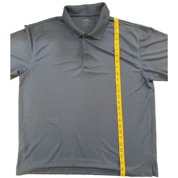PGA Tour Golf Polo Mens X Large Sky Blue Moisture Wicking Stretch Tech Pique - Picture 6 of 6